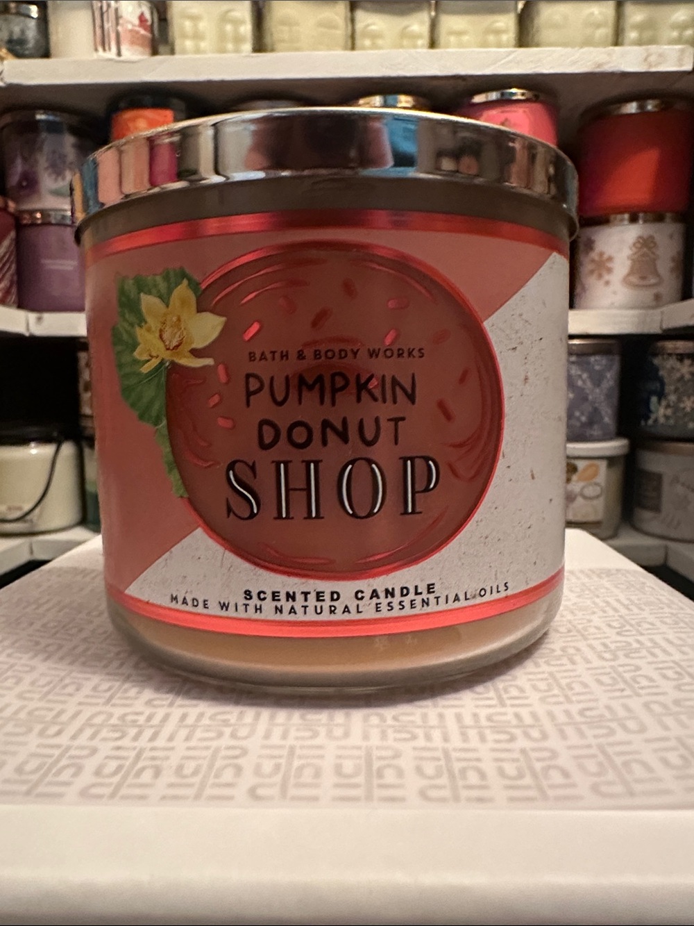 Bath & Body Works Pumpkin Donut Shop Scented Candle - Coral